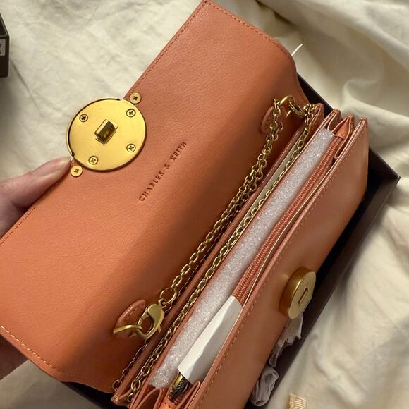 Charles and Keith Metallic Push-Lock Wallet Crossbody bag - Picture 5 of 7